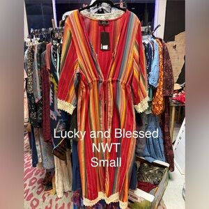Lucky & Blessed kimono duster NWT
